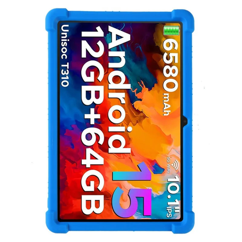 Funda de Silicona para Doogee Tab A9 Pro / A9 con Soporte Plegable - Cubierta Protectora Resistente - Azul Oscuro