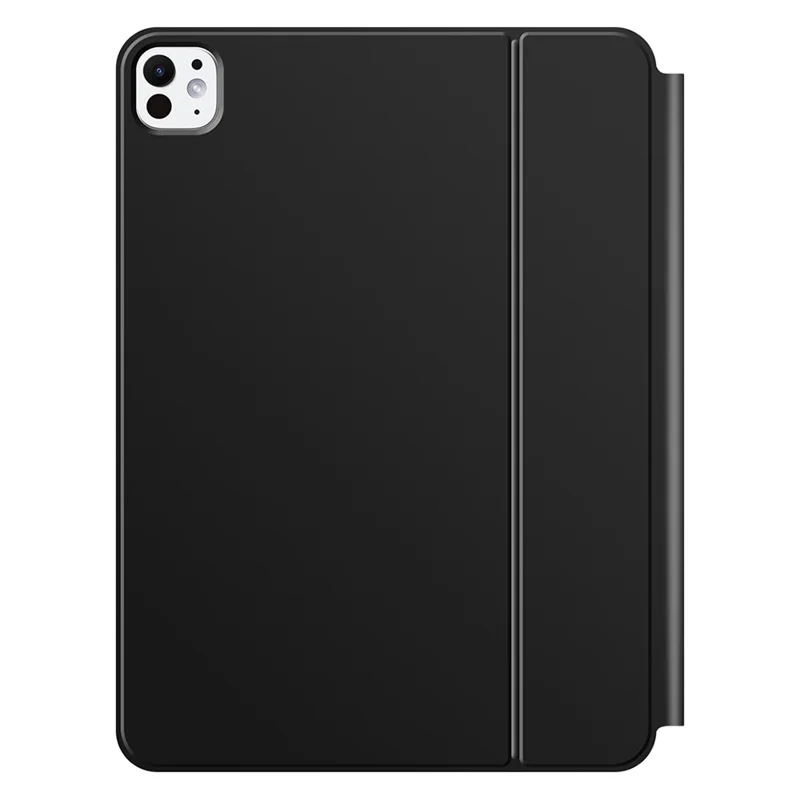 Für iPad Pro 11 (2024) Smart Pogo Pin Direkte Verbindungstastatur (Russisches Layout) + Ledertablett-Hülle - Schwarz
