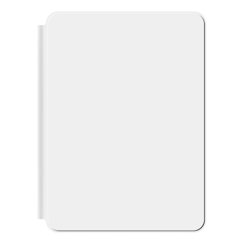 For iPad Pro 11 (2025) / (2024) Smart Pogo Pin Direct Connection Keyboard (Arabic Layout) + Leather Tablet Case - White