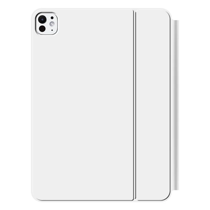 For iPad Pro 13 (2025) / 13 (2024) Smart Pogo Pin Direct Connection Keyboard (Russian Layout) + Leather Tablet Case - White