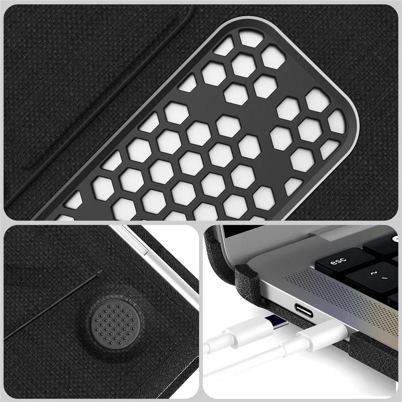 Kickstand Case for MacBook Pro 13 inch (2020)  /  (2019)  /  (2018)  /  (2017)  /  (2016) A1706  /  A1708  /  A1989  /  A2159  /  A2338  /  A2289  /  A2251 Laptop Cover - Black