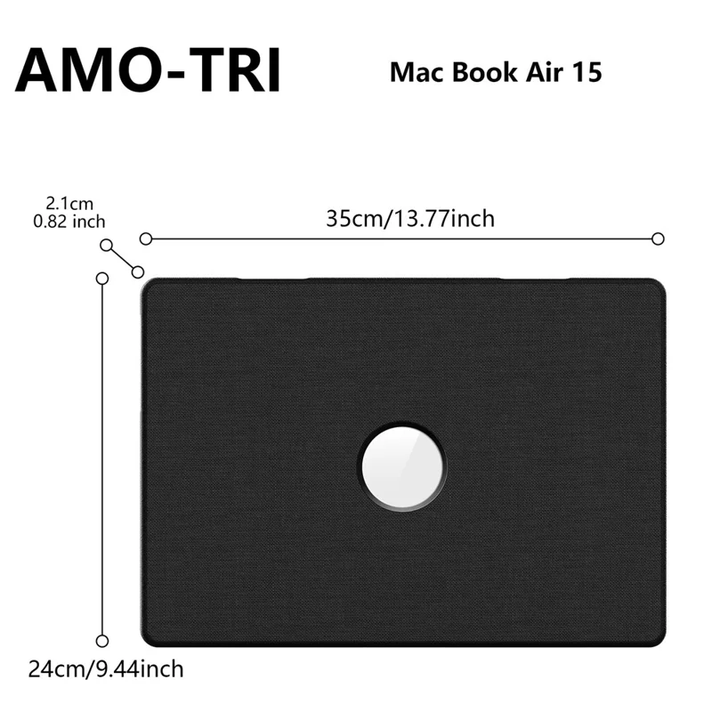Kickstand Case for MacBook Air 15 inch (2025)  /  (2024)  /  (2023) (M2 A2941  /  M3 A3114  /  M4 A3241) Laptop Cover with Logo View - Black