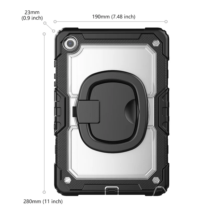 For Samsung Galaxy Tab A9+ SM-X210 / X216 / X218 Case Ring Kickstand PC + Silicone Shockproof Tablet Cover