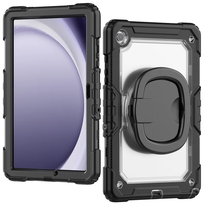 For Samsung Galaxy Tab A9+ SM-X210 / X216 / X218 Kickstand Case PC + Silicone Tablet Cover with Shoulder Strap