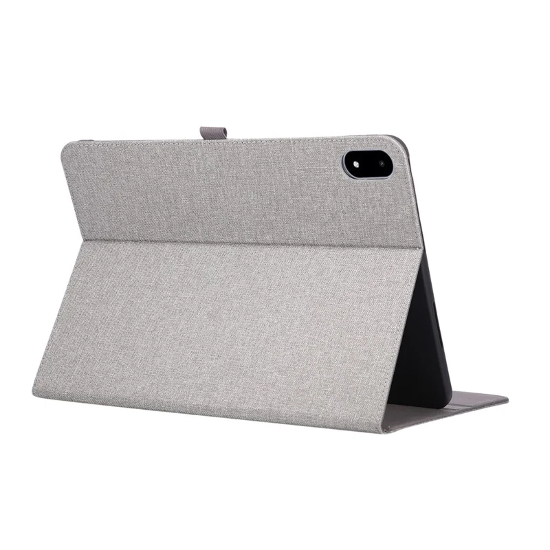 For OnePlus Pad 3 Case with Stand Card Holder Cloth Texture Leather Tablet Cover - Grey