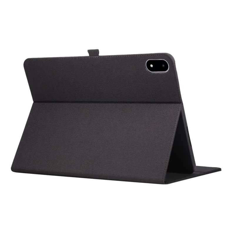 For OnePlus Pad 3 Case with Stand Card Holder Cloth Texture Leather Tablet Cover - Black