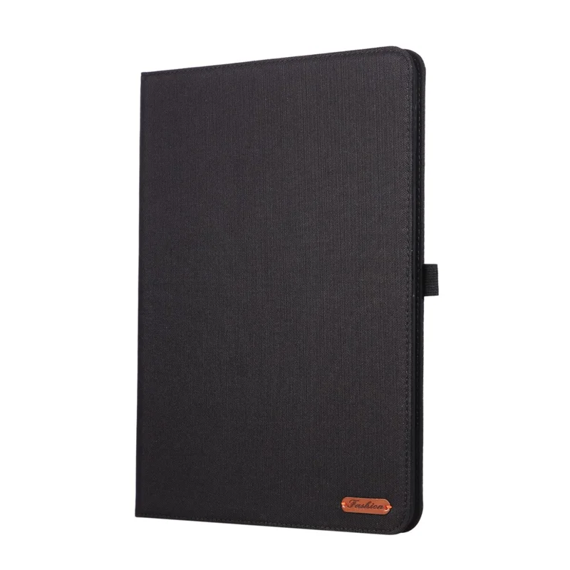 For OnePlus Pad 3 Case with Stand Card Holder Cloth Texture Leather Tablet Cover - Black