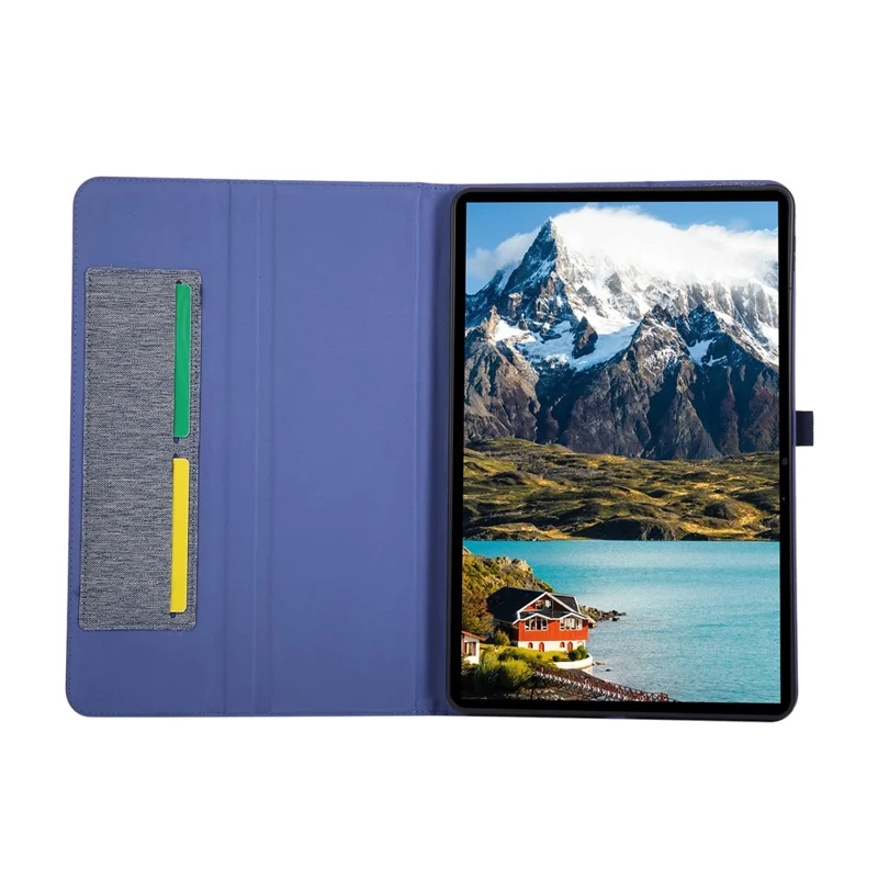 For Infinix Xpad GT Case with Stand Card Holder Cloth Texture Leather Tablet Cover - Blue
