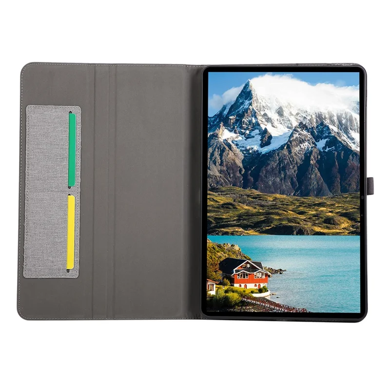 For Infinix Xpad GT Case with Stand Card Holder Cloth Texture Leather Tablet Cover - Grey