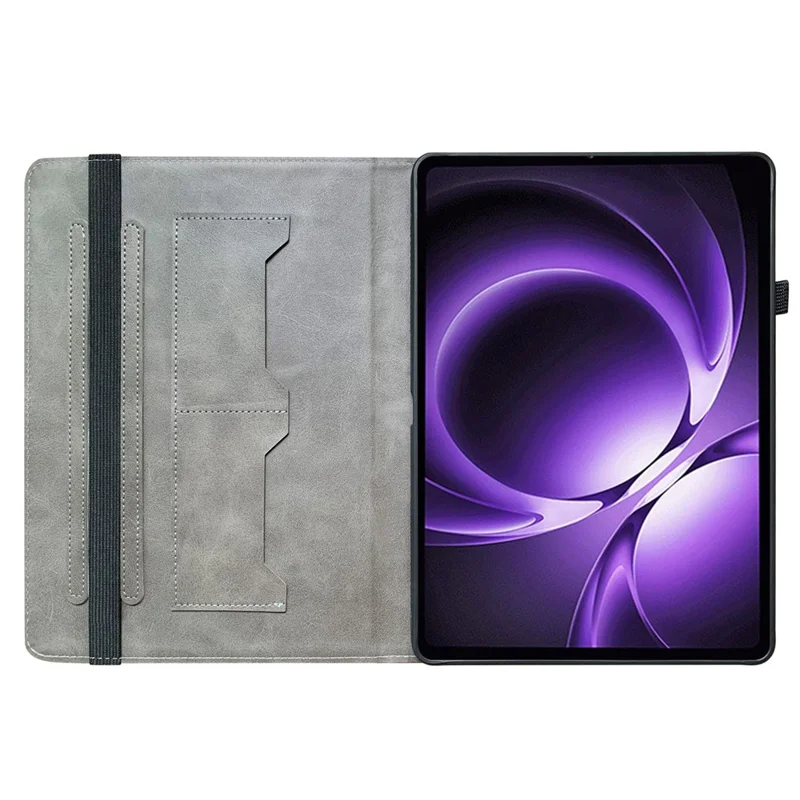For Xiaomi Redmi K Pad Leather Case Pattern Printed Stand Tablet Cover with Card Slots - Lion Head