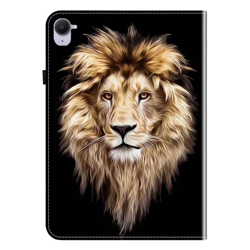 For Xiaomi Redmi K Pad Leather Case Pattern Printed Stand Tablet Cover with Card Slots - Lion Head