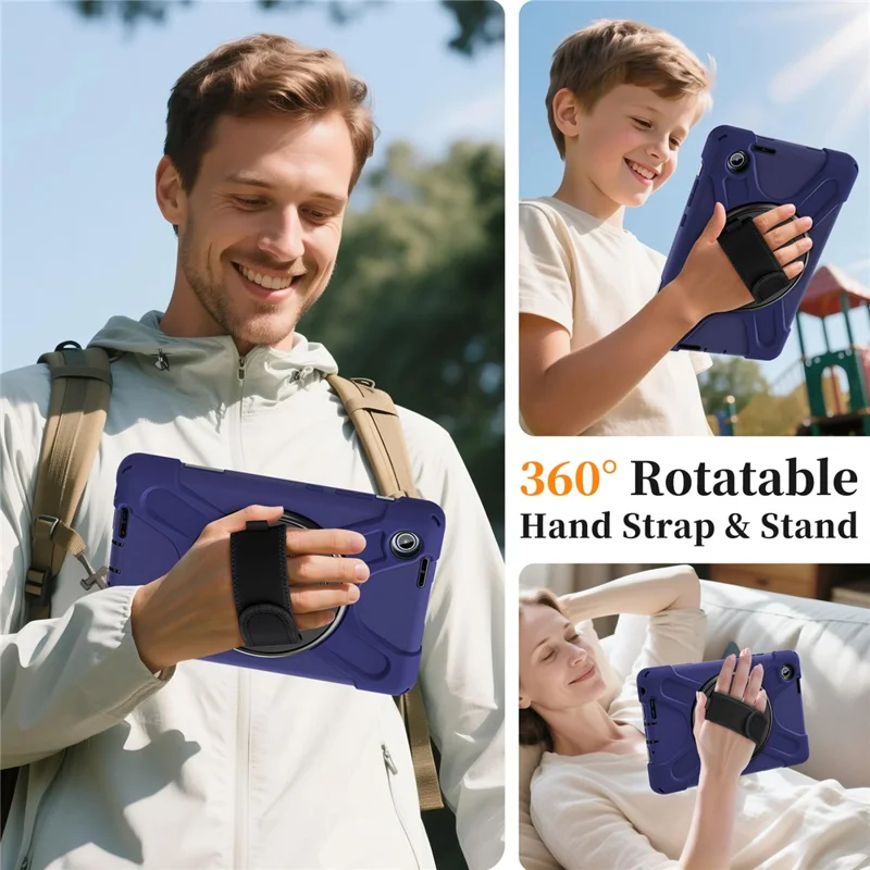 Per Lenovo Tab K9 / Tab One Cover TPU + PC + Silicone Supporto Pieghevole Antiurto per Tablet - Blu Navy