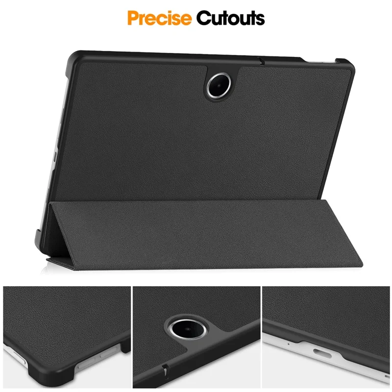Pour Oppo Pad SE / OnePlus Pad Lite Étui Antichoc en Cuir avec Support de Protection - Noir