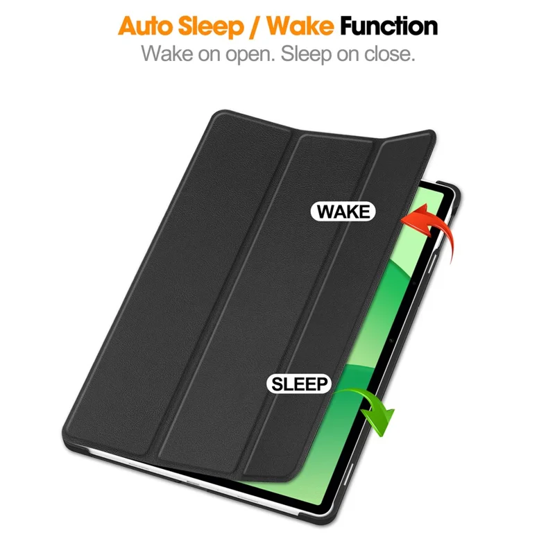 Pour Oppo Pad SE / OnePlus Pad Lite Étui Antichoc en Cuir avec Support de Protection - Noir