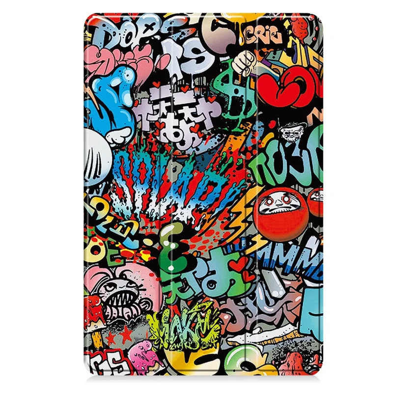 For Oppo Pad SE  /  OnePlus Pad Lite Case Pattern Print Leather Stand Tablet Cover - Graffiti