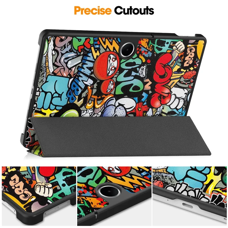 For Oppo Pad SE  /  OnePlus Pad Lite Case Pattern Print Leather Stand Tablet Cover - Graffiti