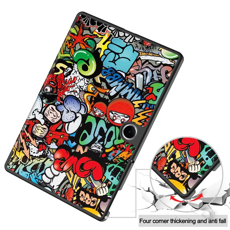 For Oppo Pad SE  /  OnePlus Pad Lite Case Pattern Print Leather Stand Tablet Cover - Graffiti