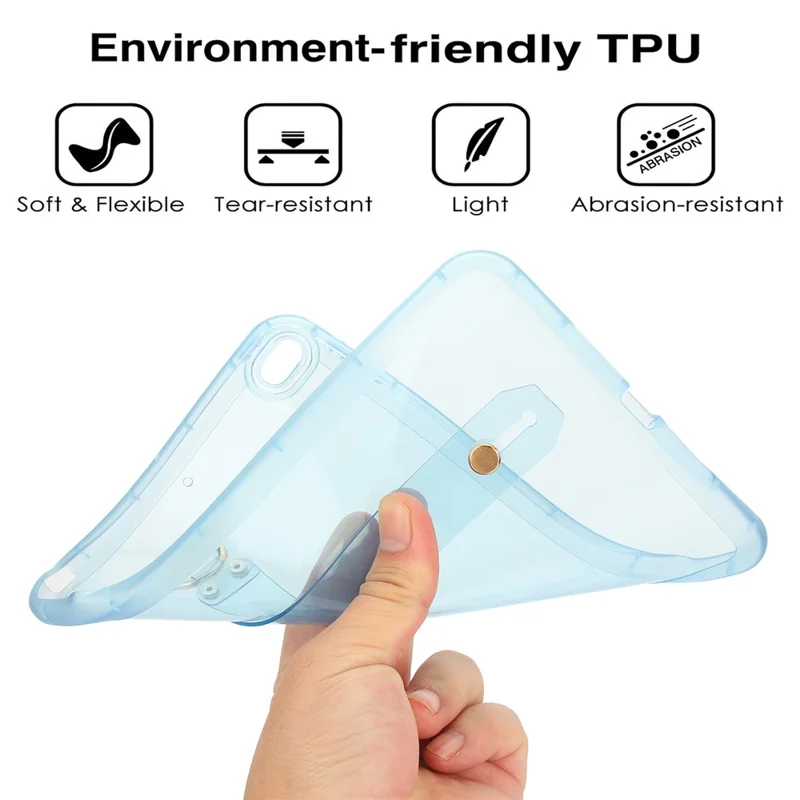 Étui pour tablette pour iPad mini (2019) 7,9 pouces / mini 4 / mini 3 / Mini 2 / Mini - Housse TPU antichoc avec bracelet - Bleu