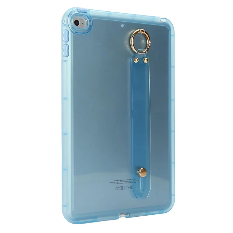 Étui pour tablette pour iPad mini (2019) 7,9 pouces / mini 4 / mini 3 / Mini 2 / Mini - Housse TPU antichoc avec bracelet - Bleu