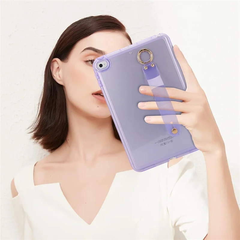 Tablet Case For iPad mini (2019) 7.9 inch  /  mini 4  /  mini 3  /  Mini 2  /  Mini Shockproof TPU Cover with Wristband - Purple