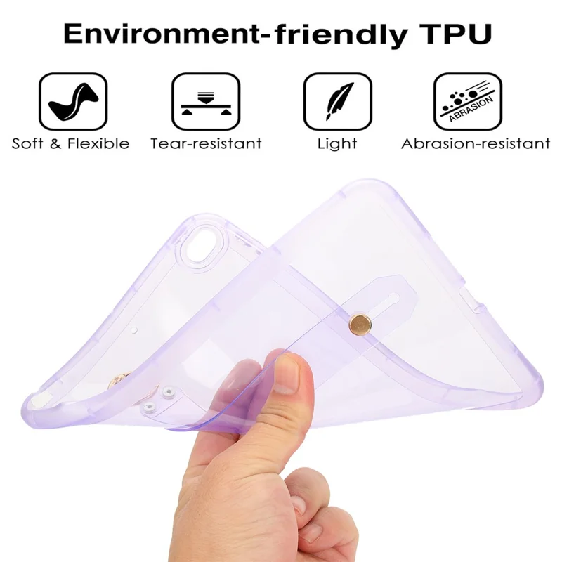 Tablet Case For iPad mini (2019) 7.9 inch  /  mini 4  /  mini 3  /  Mini 2  /  Mini Shockproof TPU Cover with Wristband - Purple