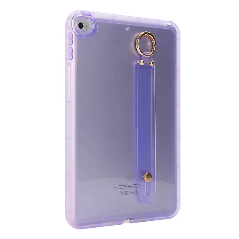 Tablet Case For iPad mini (2019) 7.9 inch  /  mini 4  /  mini 3  /  Mini 2  /  Mini Shockproof TPU Cover with Wristband - Purple