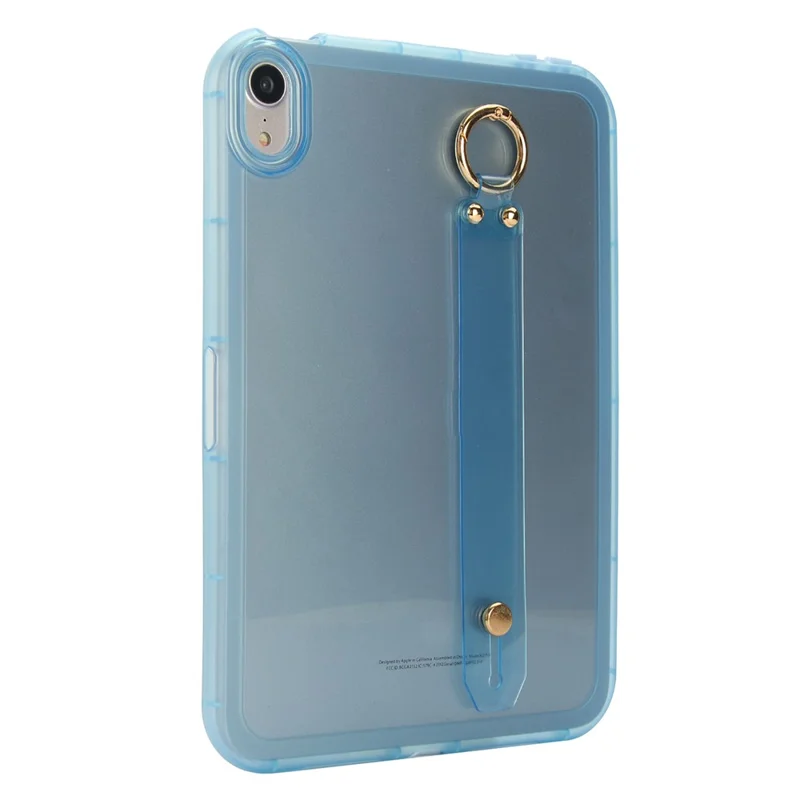 For iPad mini (2024)  /  (2021) Case Shockproof TPU Tablet Cover with Wristband - Blue