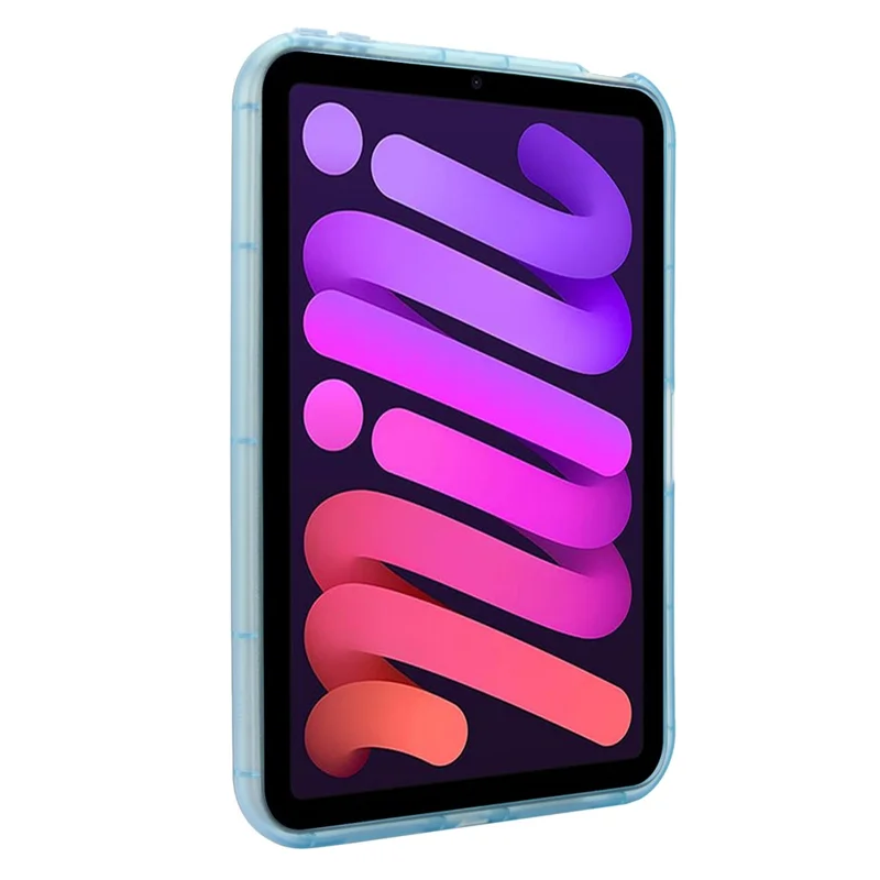 For iPad mini (2024)  /  (2021) Case Shockproof TPU Tablet Cover with Wristband - Blue