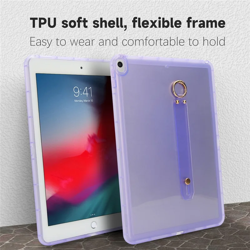 Capa para iPad Air de 10,5 polegadas (2019) à Prova de Choque em TPU com Alça de Pulso - Roxa