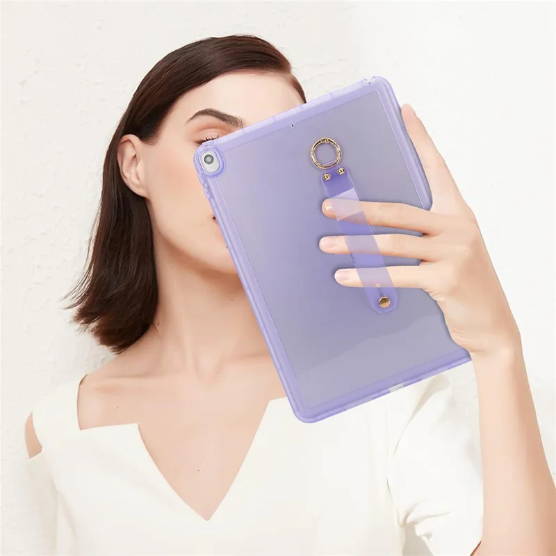 Capa para iPad Air de 10,5 polegadas (2019) à Prova de Choque em TPU com Alça de Pulso - Roxa