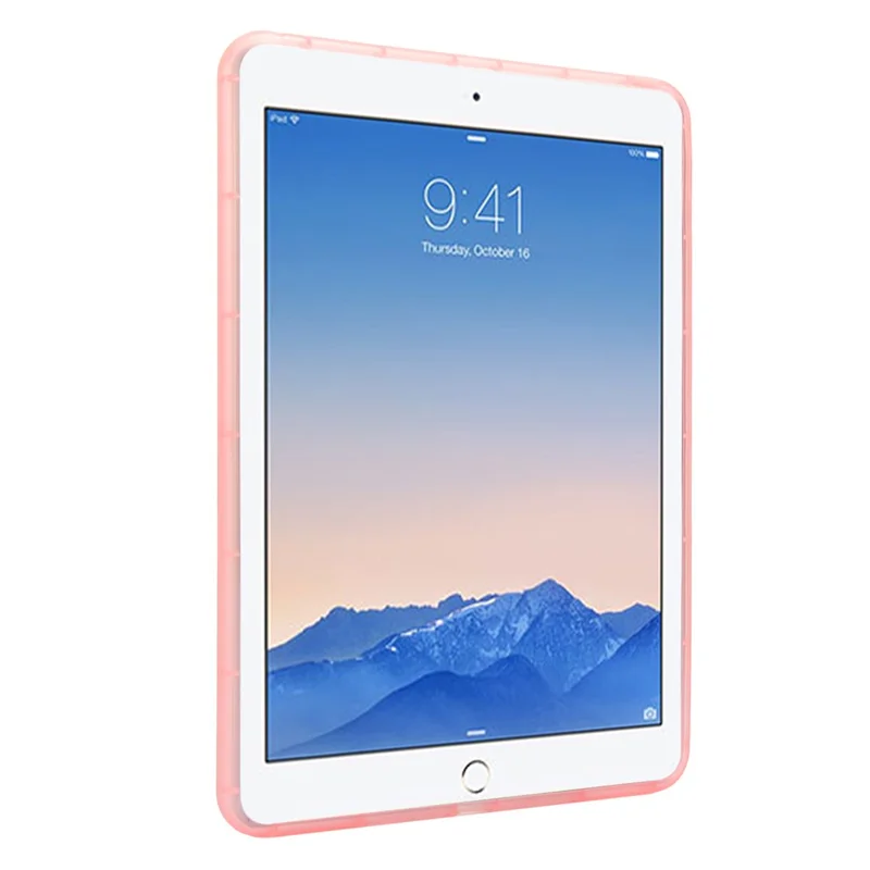 Tablet Case For iPad 9.7-inch (2018)  /  (2017)  /  Air 2 Shockproof TPU Cover with Wristband - Pink