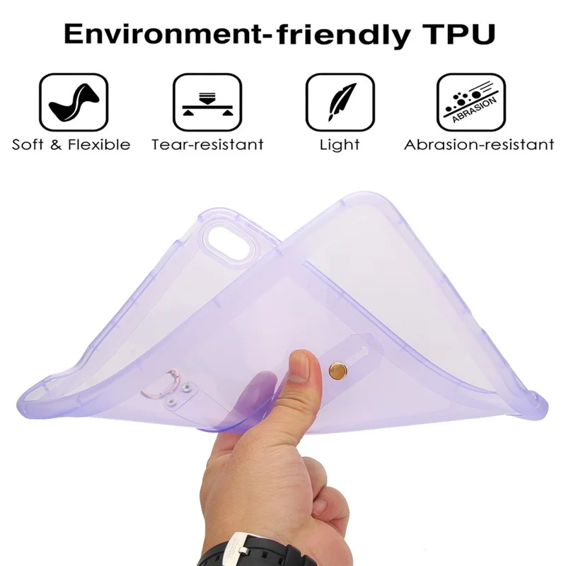 Custodia per iPad (2025) / 10.9 (2022) Antiurto in TPU con Cinturino da Polso - Viola