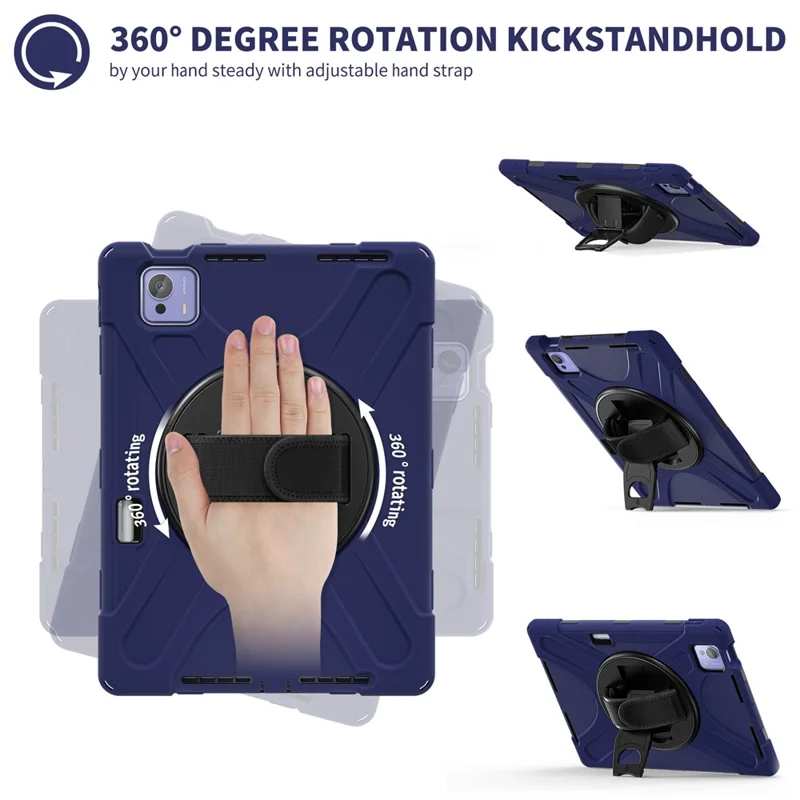 Capa para Xiaomi Pad 7 Ultra em TPU + PC + Silicone com Suporte de Apoio Antiderrapante - Azul Marinho