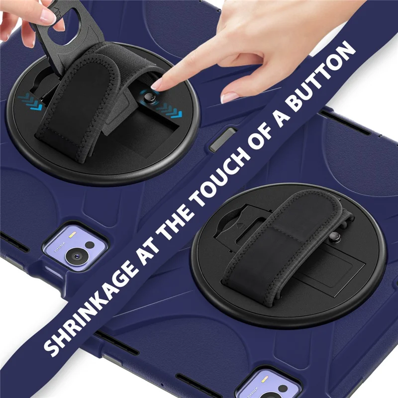 Capa para Xiaomi Pad 7 Ultra em TPU + PC + Silicone com Suporte de Apoio Antiderrapante - Azul Marinho