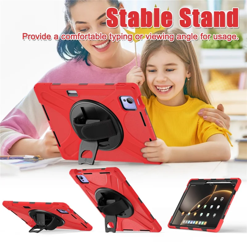 For Xiaomi Pad 7 Ultra Case TPU + PC + Silicone Kickstand Anti Drop Tablet Cover - Red