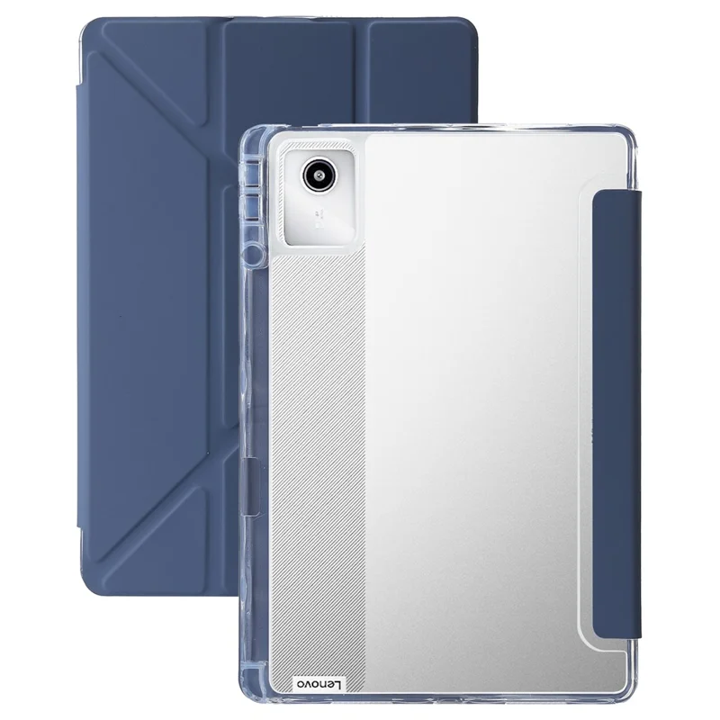 Pour Lenovo Xiaoxin Pad 11 2025 / Idea Tab (TB336ZU / TB336FU) Étui en cuir PU Support Origami Housse de tablette transparente - Lavande Pourpre