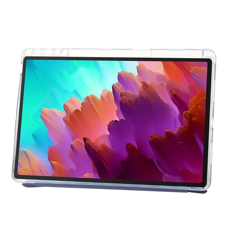 Pour Lenovo Xiaoxin Pad 11 2025 / Idea Tab (TB336ZU / TB336FU) Étui en cuir PU Support Origami Housse de tablette transparente - Lavande Pourpre