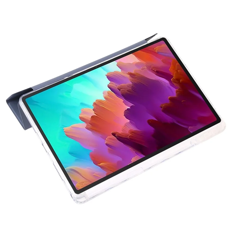 Pour Lenovo Xiaoxin Pad 11 2025 / Idea Tab (TB336ZU / TB336FU) Étui en cuir PU Support Origami Housse de tablette transparente - Lavande Pourpre