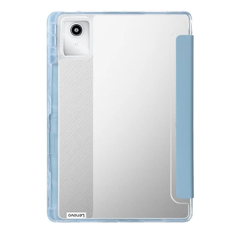 Futerał do Lenovo Tab K11 Gen 2 / Idea Tab / Xiaoxin Pad 11 2025 z syntetycznej skóry PU z origami podstawką przezroczysta obudowa na tablet - jasnoniebieski