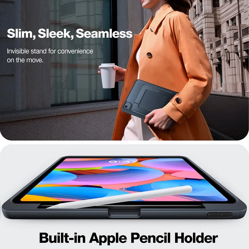 TORRAS Serie Duo Custodia per Tablet iPad Air 11 (2025) / (2024) / Air (2022) / (2020) con Supporto, Cover in TPU e PC con Porta Stylus