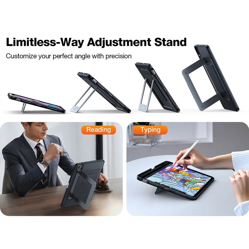 TORRAS Serie Duo Custodia per Tablet iPad Air 11 (2025) / (2024) / Air (2022) / (2020) con Supporto, Cover in TPU e PC con Porta Stylus