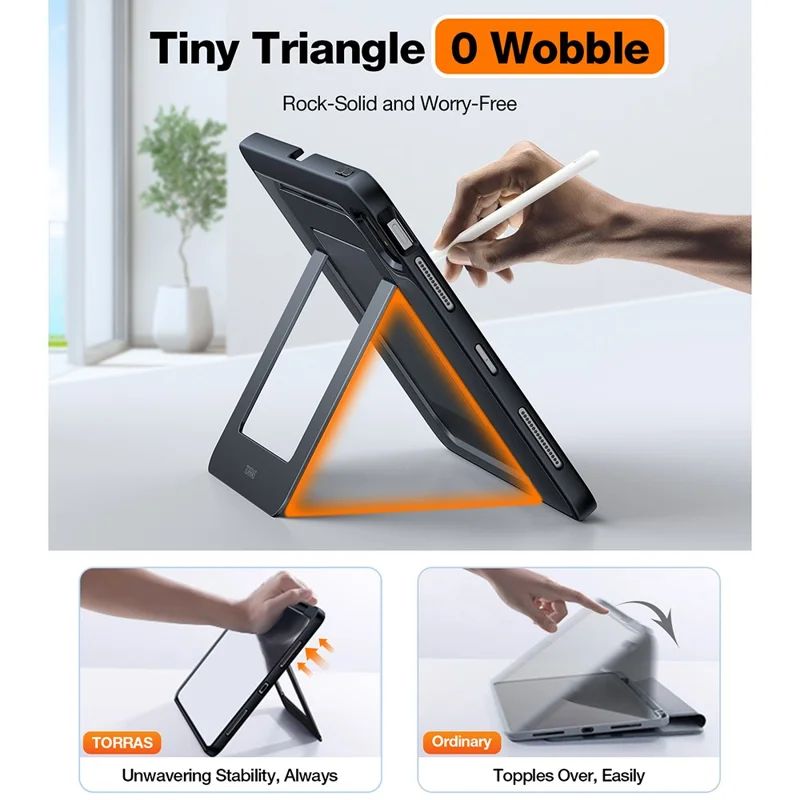 TORRAS Serie Duo Custodia per Tablet iPad Air 11 (2025) / (2024) / Air (2022) / (2020) con Supporto, Cover in TPU e PC con Porta Stylus