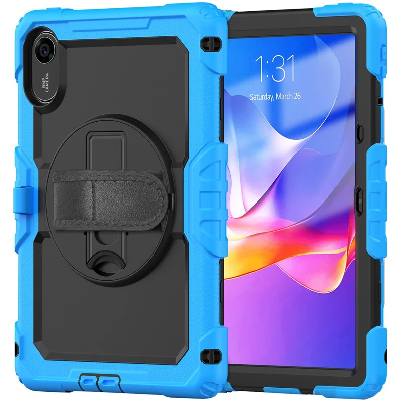 For Xiaomi Redmi Pad 2 11 Case with PET Film / Stylus Holder / Shoulder Strap PC Silicone Tablet Cover - Baby Blue
