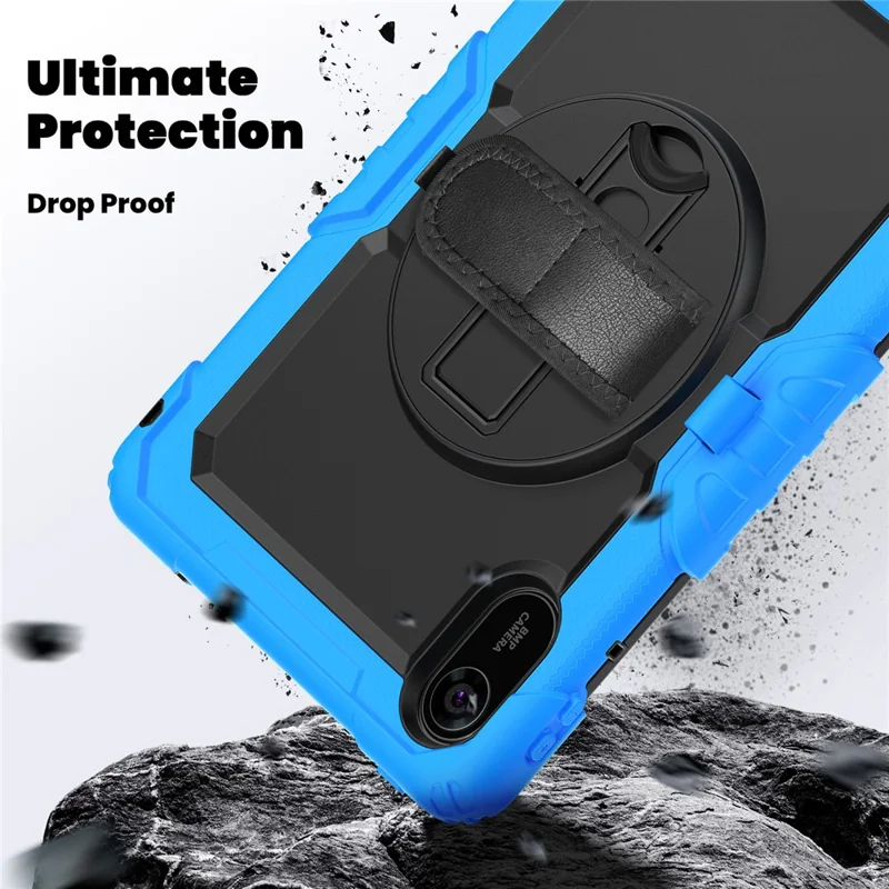 For Xiaomi Redmi Pad 2 11 Case with PET Film / Stylus Holder / Shoulder Strap PC Silicone Tablet Cover - Baby Blue