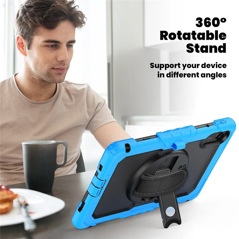 For Xiaomi Redmi Pad 2 11 Case with PET Film / Stylus Holder / Shoulder Strap PC Silicone Tablet Cover - Baby Blue