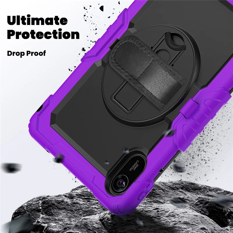 For Xiaomi Redmi Pad 2 11 Case with PET Film / Stylus Holder / Shoulder Strap PC Silicone Tablet Cover - Purple