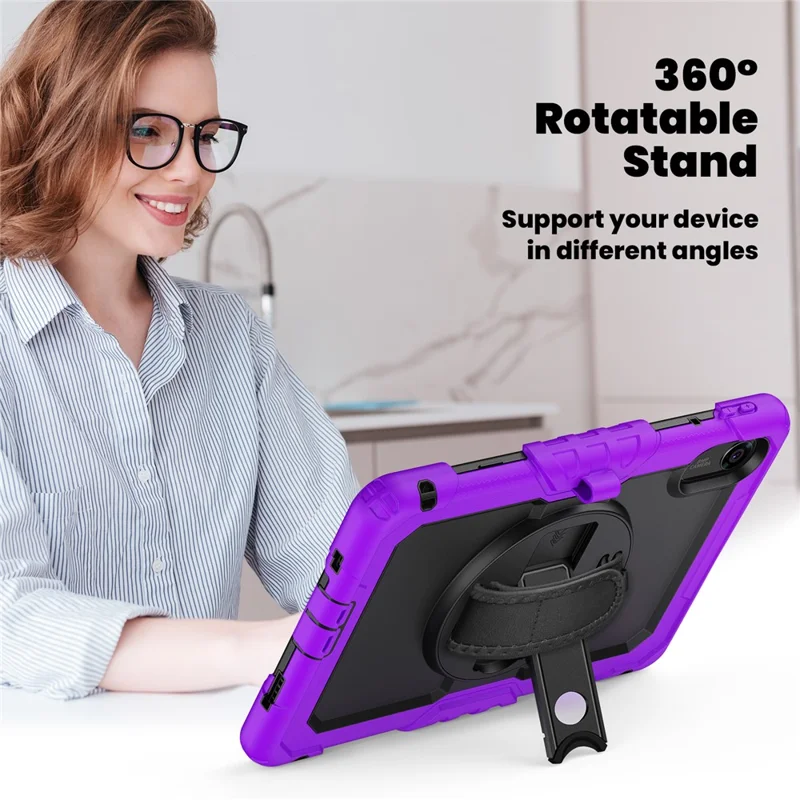 For Xiaomi Redmi Pad 2 11 Case with PET Film / Stylus Holder / Shoulder Strap PC Silicone Tablet Cover - Purple