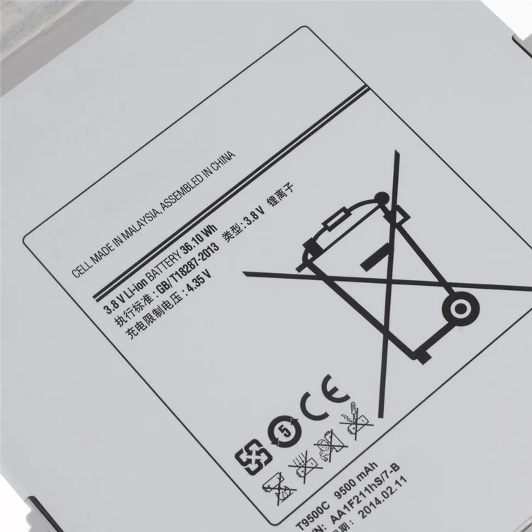 Para Samsung Galaxy Note Pro 12.2 P900 3.80V 9500mAh Parte da Bateria de li (codificação: T9500C / K) (sem Logotipo)