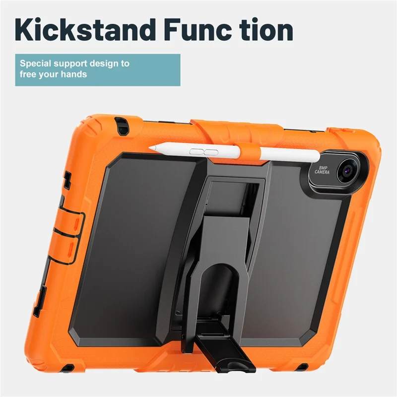 Cover per Xiaomi Redmi Pad 2 con Supporto e Porta Stilo, Custodia Antiurto in PC e Silicone - Arancione
