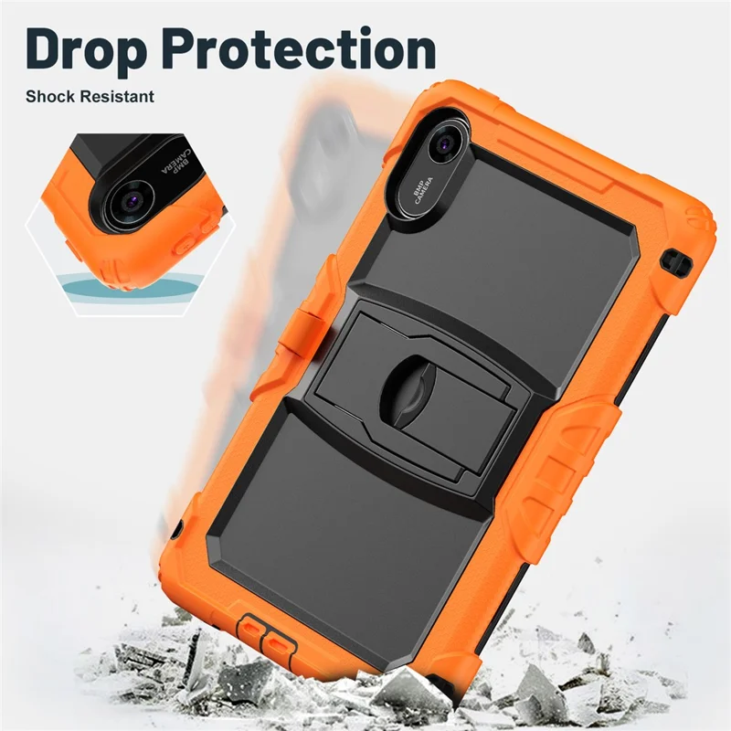 Cover per Xiaomi Redmi Pad 2 con Supporto e Porta Stilo, Custodia Antiurto in PC e Silicone - Arancione